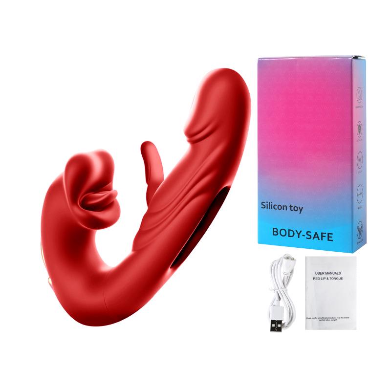 Esplosivo Bacchetta Vibrante 3-in-1 per Lingua con 7 Frequenze Stimolatore del Punto G Aspirante per Donne