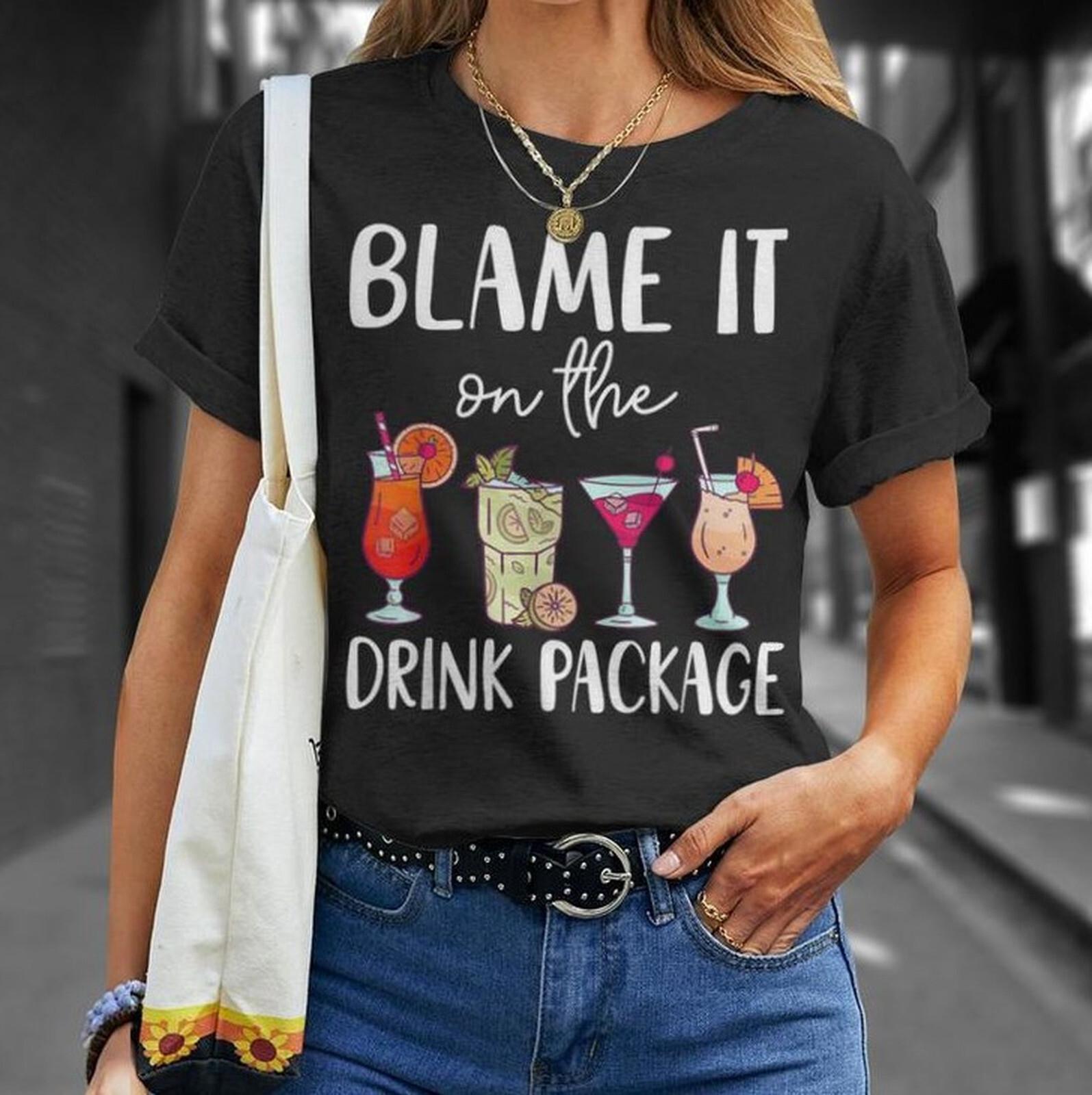 Cruise 2024 Blame It On The Drink Package T-Shirt, Summer Vacation Cruise Shirt M