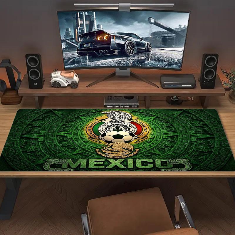Mexican Football Federation Color Mouse Pad Large Gaming Table Cushion Non-slip Laptop Tablet Big Mousepad XXL Mat Mini PC Playmat With Lock Edge