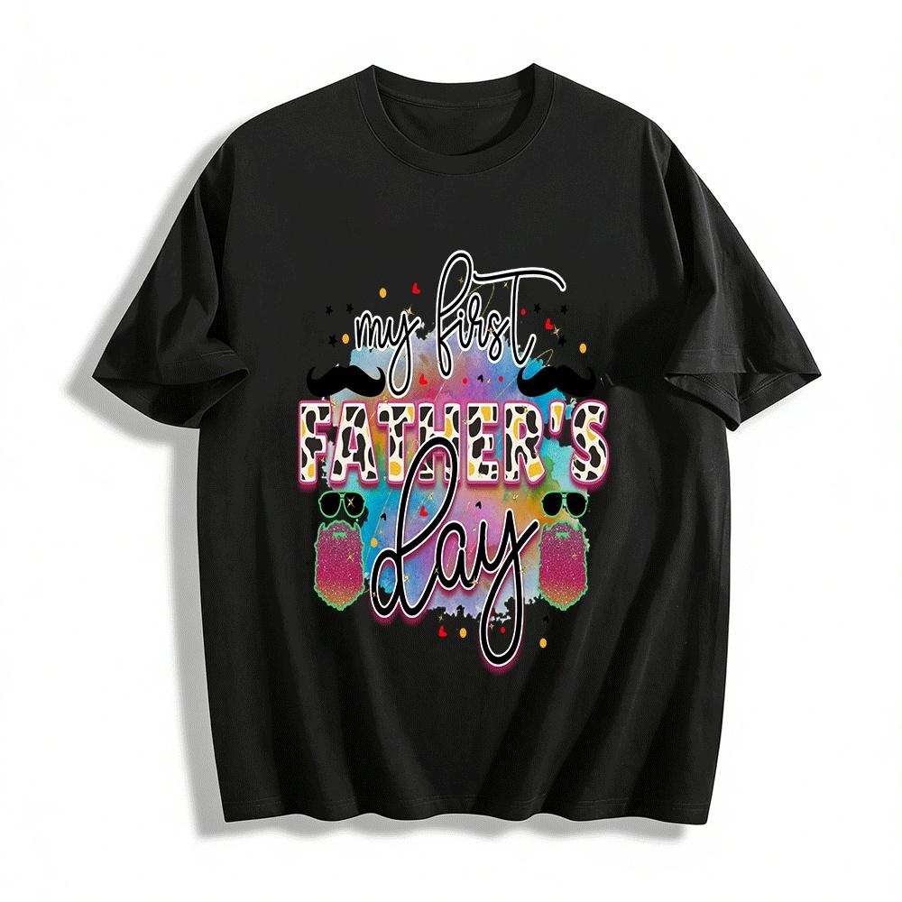 

My First Father s Day Trendy Print Casual Short Sleeve T-Shirt Pure cotton T-shirt XXS
