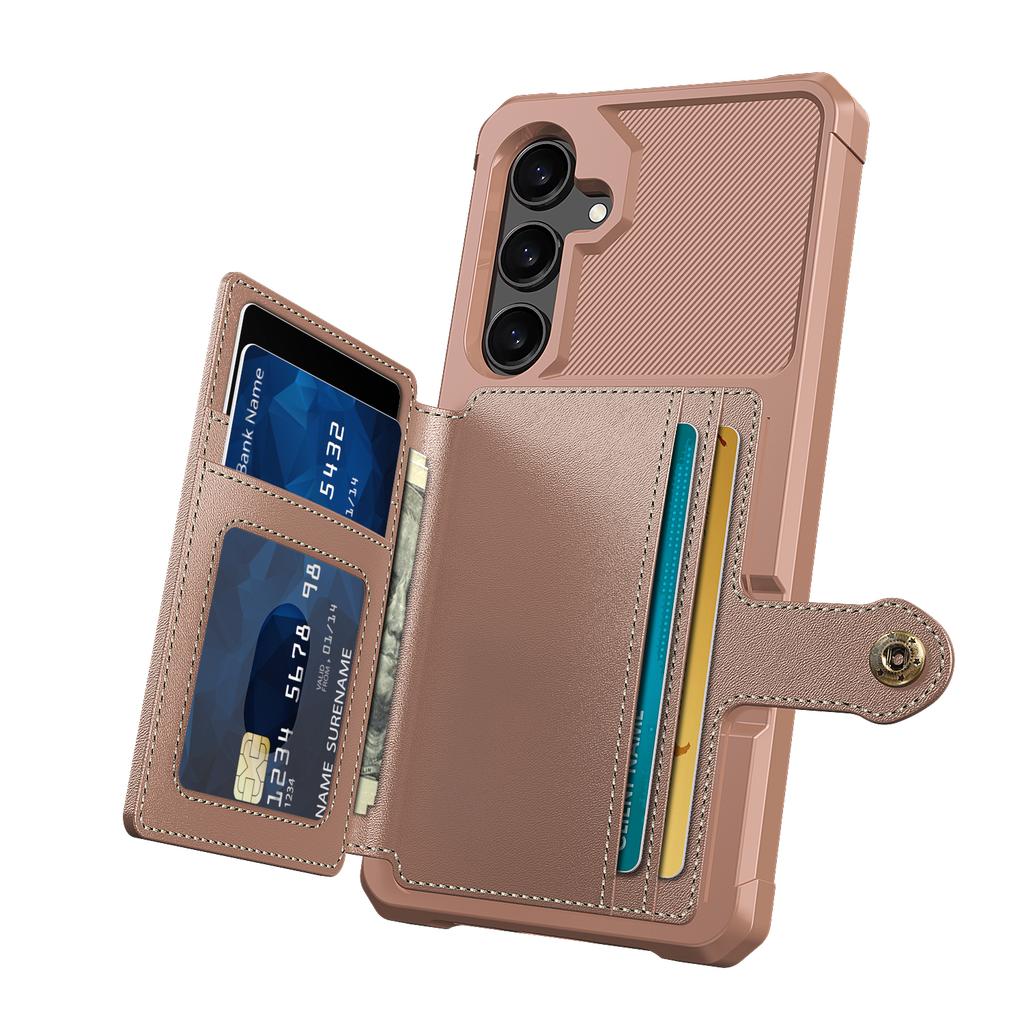 For Samsung Galaxy S24 FE Case with Card Holder PU Leather+TPU Phone Back Cover