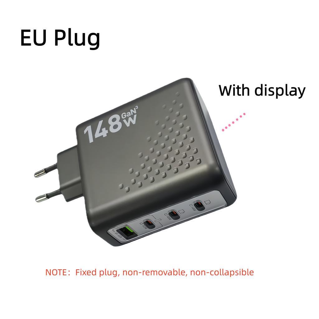 New 140W Multi-Port GaN Charger PD3.1 3C1A Super Fast Charging Head Compact Portable for Mobile Phones