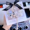 Four Leaf Clover Pearl Car Pendant Interior Rearview Mirror Hanging Decoration For Women