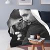 Tom Hardy With Dogs  Blanket Flannel Sofa Throw Blanket Lightweight for Home Bedroom Office Throws Bedspread Quilt