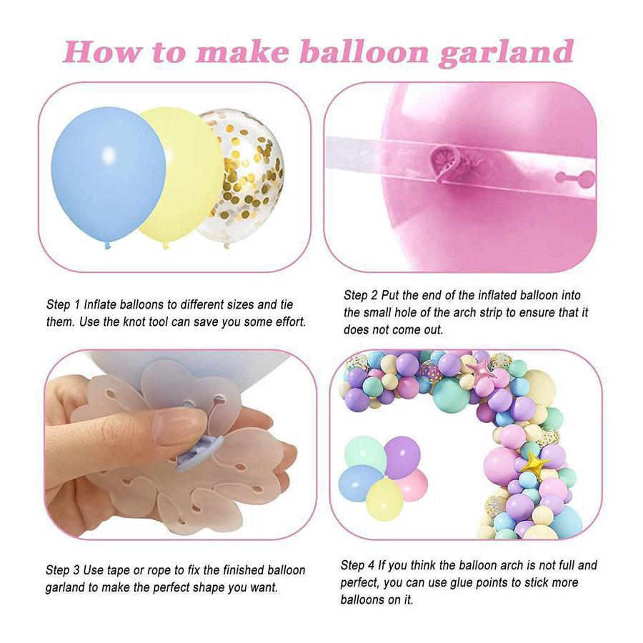 Macaron Pink Purple Blue Confetti Birthday Balloon Set Unicorn Children'S Birthday Party
