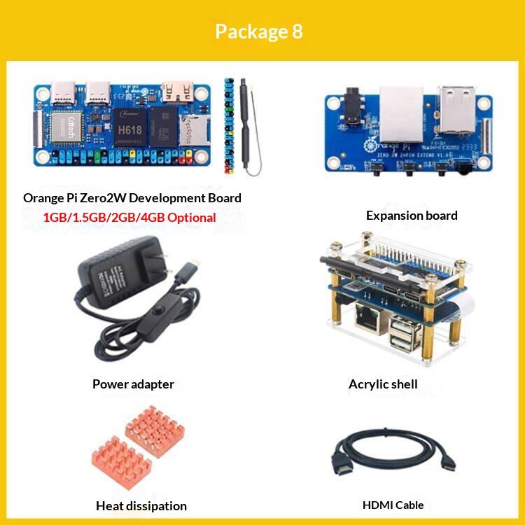 Orange Pi Zero 2W Development Board - Allwinner H618, Supports Android & Linux