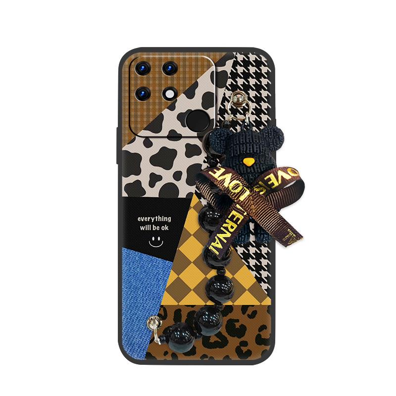 Anti-knock Cute Phone Case For OPPO Realme Narzo 50A Silicone Black Pearl Pendant Dirt-resistant Skin-friendly Feel