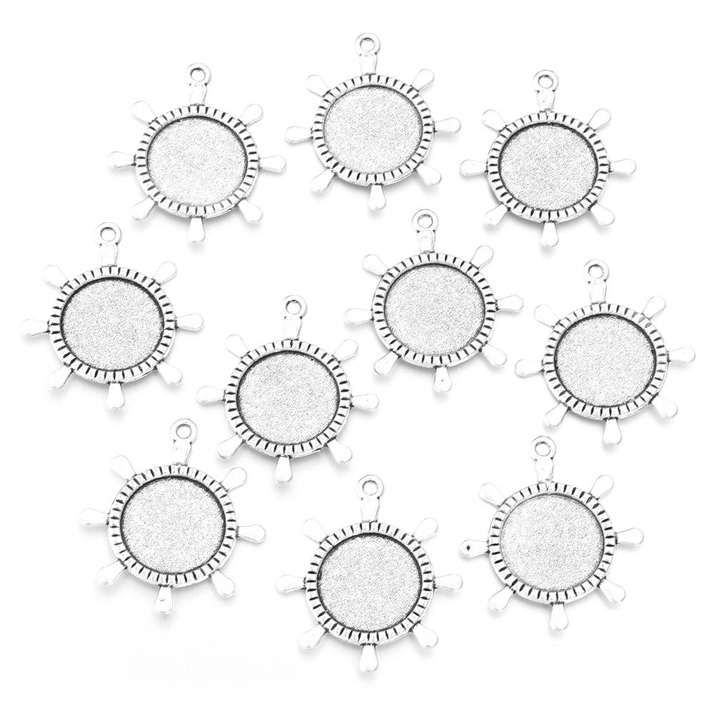 5-10pcs/lot Vintage Necklace Pendant Setting Cabochon Base Tray Bezel Blank For Pendants Cabochons Jewelry Making Accessories