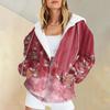 Women's Casual Fashion Printed Long Sleeve Pullover Hoodies Zipper Sweatshirts Coat