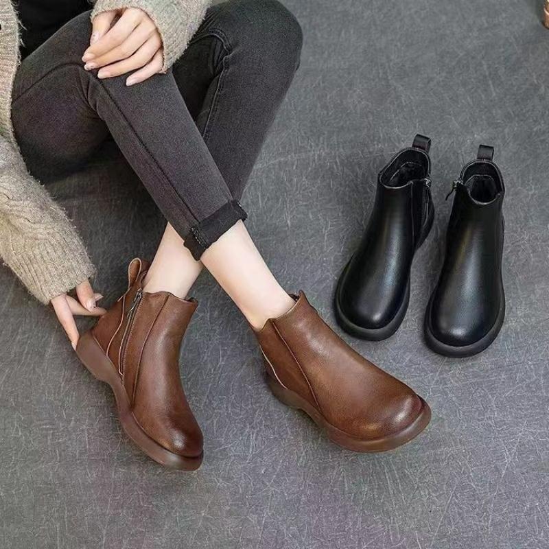 New Women'S Ankle Boots - Side Zipper Ankle Boots With Anti-Slip Soft Sole, Versatile Snow Boots For Fall/Winter