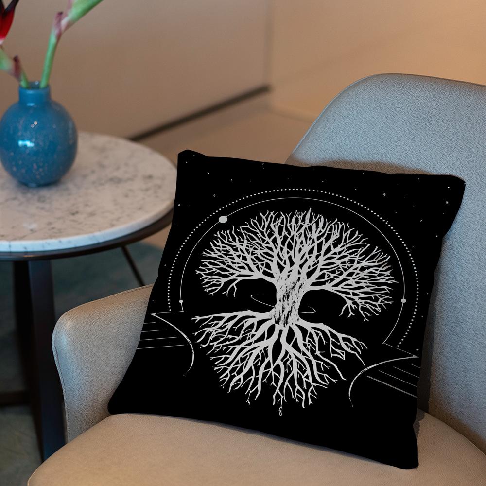 Tree of Life Cushion Cover Plant Floral Cushion Cover 2-in-1 Reversible Plush Pillow Cover | Car/Sofa/Bed | Perfect Gift