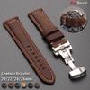 20mm 22mm 24mm 26mm Cowhide Watch Strap for Panerai for Seiko Universal Wrist Band Butterfly Buckle Leather Watchband Bracelet