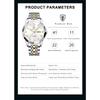 POEDAGAR Orologio da uomo di lusso originale impermeabile luminoso con data settimana acciaio inossidabile quarzo moda