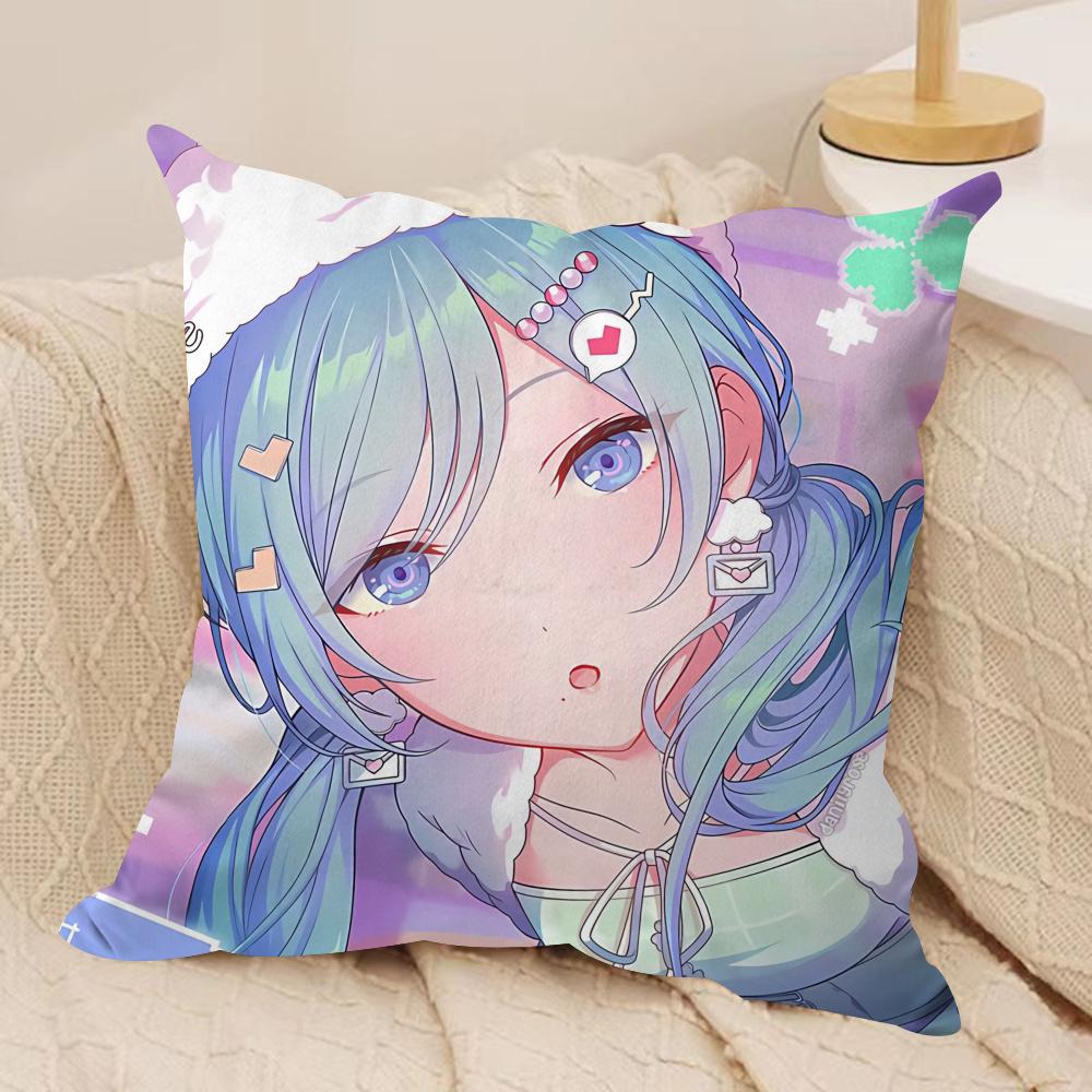 Project Sekai Anime Young Cushion Cover Soft Plush Fabric Double-Sided Printed Sofa Cushion Cover for All Seasons HomeDecor Gift