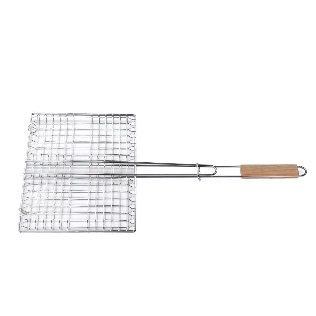 BBQ Grill Basket Chrome Plated Steel Rustproof Multipurpose Fish Grill Basket for Outdoor