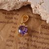18K Gold Plated Square Amethyst Pendant for DIY Necklace or Bracelet