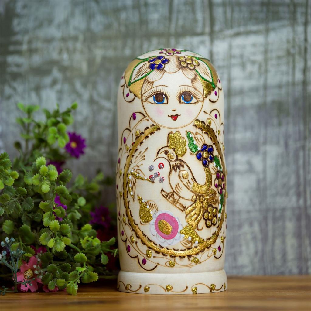 Russian Nesting Dolls 10 Pieces Hand Painted Toy Traditional Matryoshka Doll Traditional Russian Stacking Dolls