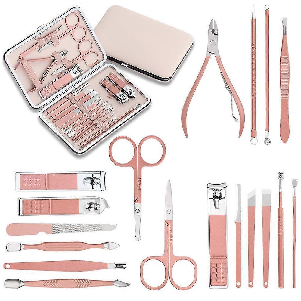 Manicure Tool Set with Case 18 In 1 Professional Personal Nail Care