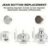5 Pcs Snap Fastener Metal Buttons Jeans Waist Buttons Perfect Fit Adjust Self Free Nail Twist No Seam Sewing Buttons Wholesale