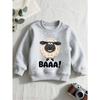 European sizes BAAA Sheep Kids' Crewneck Sweater, a Casual Long-Sleeve Pullover Made of with a Bit of Stretch, Perfect for Fall And Winter
