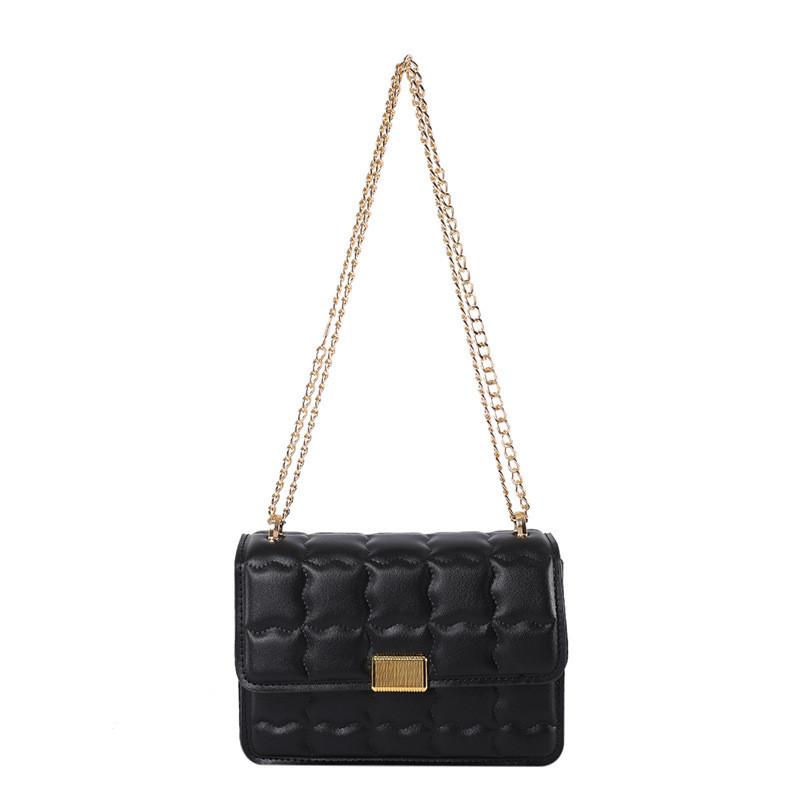 Wholesale Factory Grid Chain Single Shoulder Messenger Bag Female Bags 2024 Spring New Popular Versatile Small Square Bag