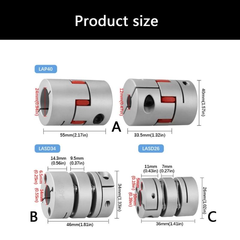 Aluminium Flexible Coupling Stepper Motor Shaft Coupler Flexible Shaft Couplers for Torques Stability In Marine
