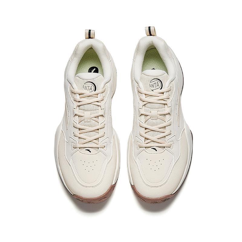 Anta Variety Training Collection Cushioning, Wear Resistant Low top Tennis Shoes Men's Fish Belly Ivory White 912543305-1