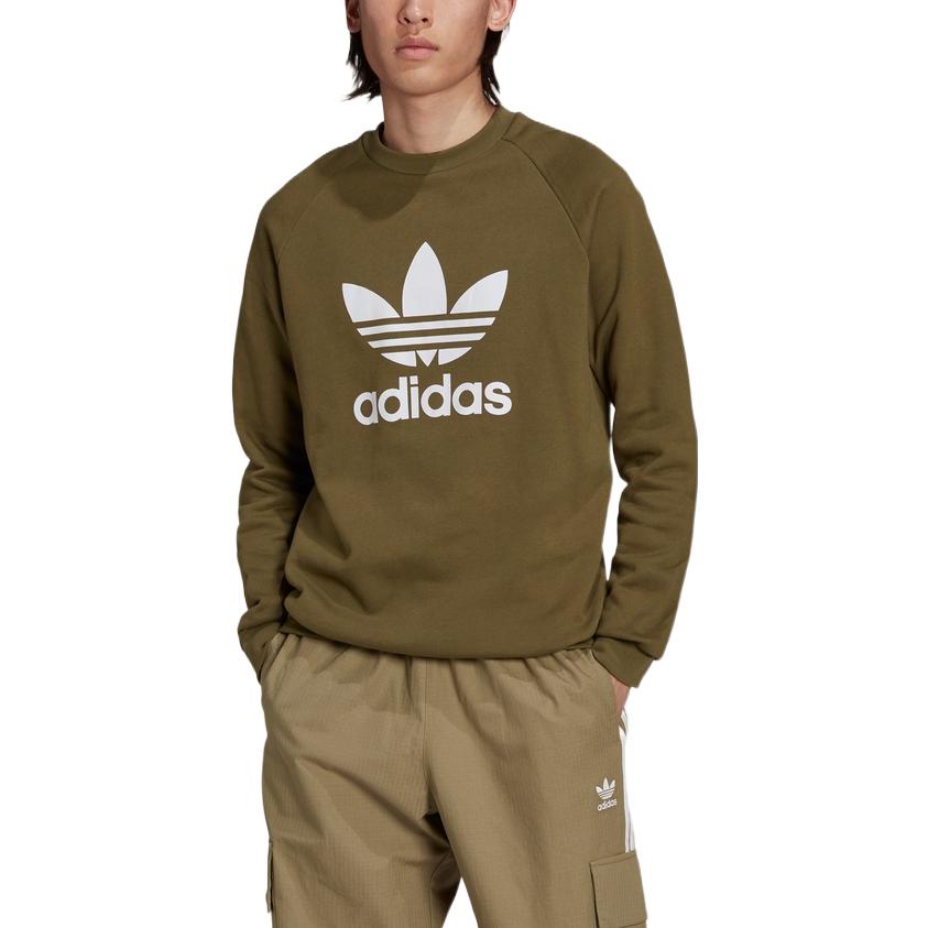 Adidas Bluza z okrągłym dekoltem Adicolor Classics Trefoil Kolor oliwkowy/biały Męska Streetwear H06652