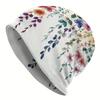 1pc Men's Bohemian Floral & Plant Pattern Knit Beanie Hat - Lightweight Stretch Fit, Multicolor Botanical Design, Elastic for Christmas/Thanksgiving/L