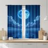 2D Flat Printing Ocean Starry Design Theme Doorway Curtain Rod Pocket   Lightweight Design   Perfect for Creating A Serene Atmosph