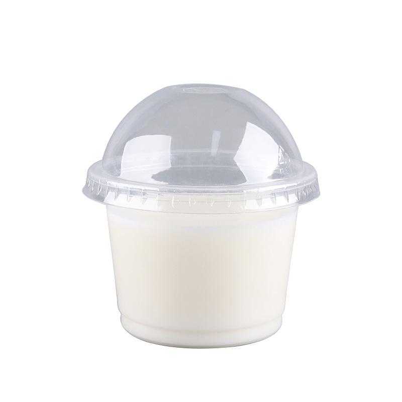 Einweg-Doppelwand-Milchgelee-Becher mit Deckel - Transparenter Kunststoff für Pudding, Gelee oder Suppe