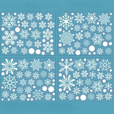 Christmas Snowflake Glass Sticker Santa Claus Home Decor Ornaments Window Electrostatic Winter Posters New Year Decal