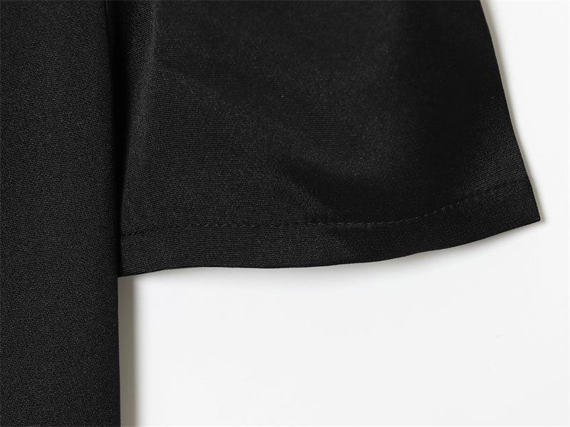 European American Style Women's Fashion Pleated Pocket Short Dress