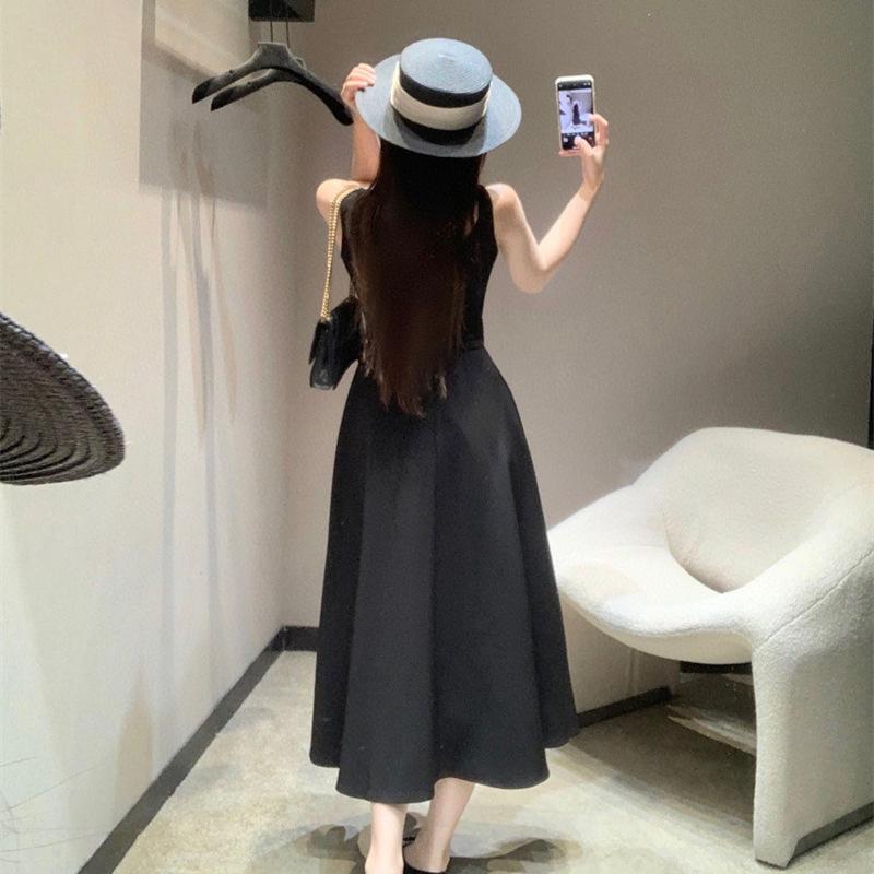 Early Spring U-neck Slim-fit Waistband Vest Dress - Simple Classic Casual Style
