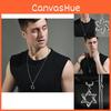 Vintage Six-pointed Star Pendant Necklace In Durable Titanium Steel For Men And Women