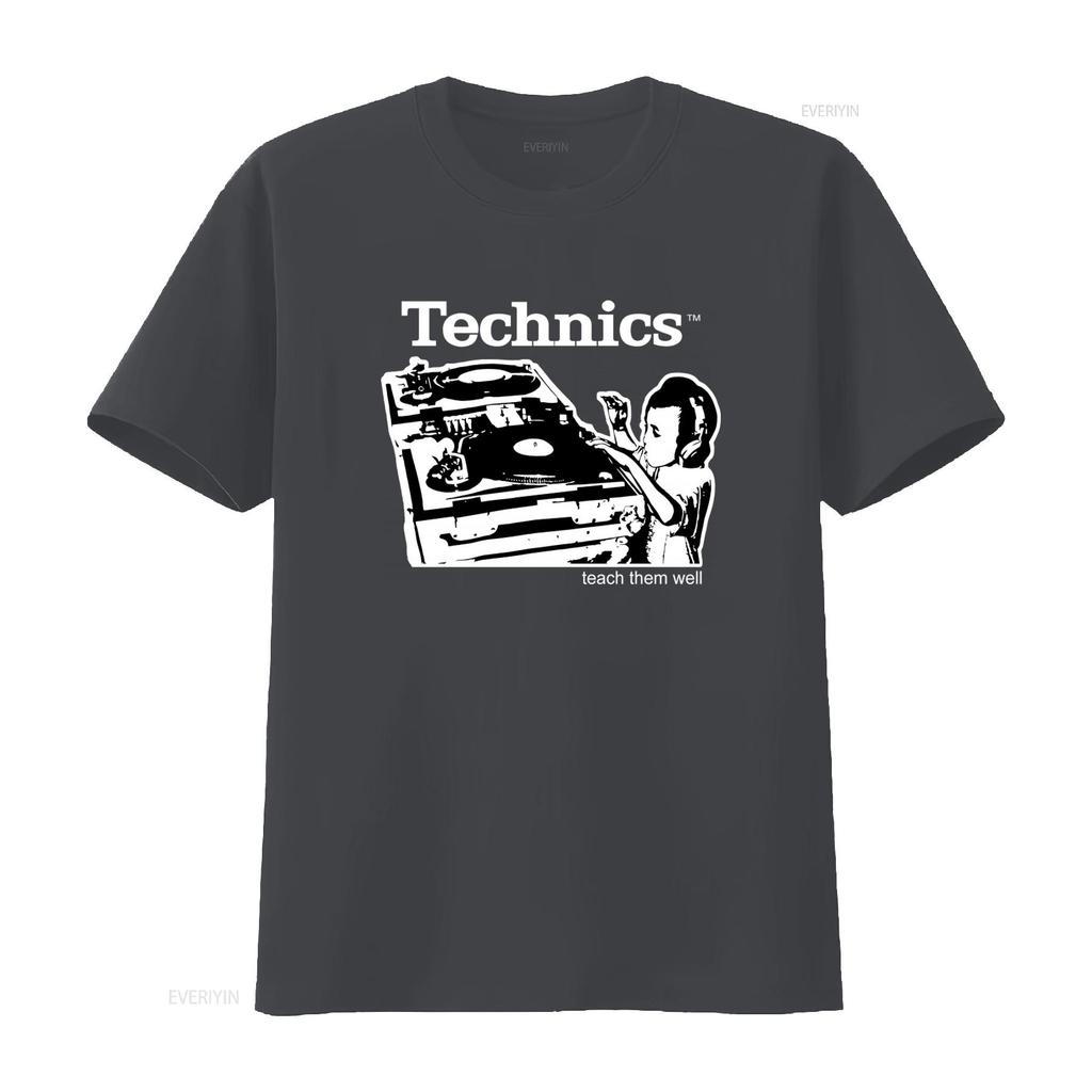 Technics Teach Them Well Boy As Dj Gray T Shirt S Chaser vintage Washed graphic designer clothes Breathable Unisex Soft
