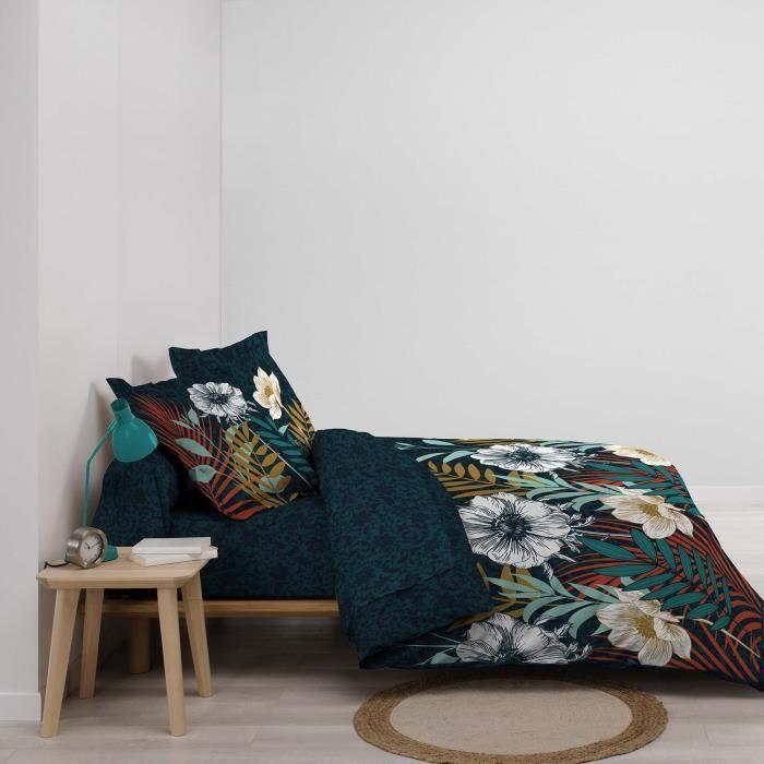 Housse De Couette - Fleur D'adison - 240x260 Cm - 100% Coton - 6 Pièces - Lavable À 30°
