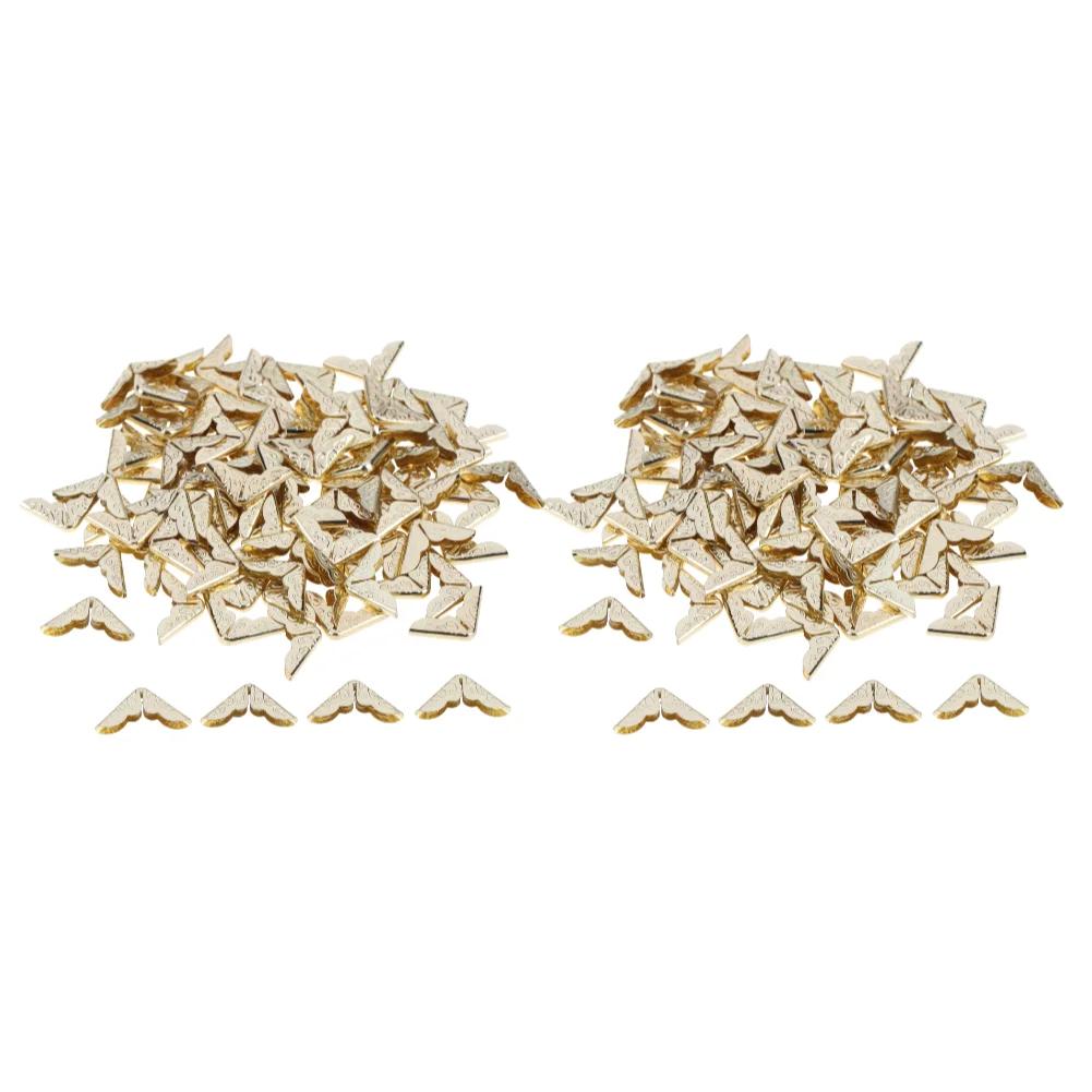 100-300 Pièces Métal Protecteur d'Angle de Livre Vintage Scrapbook Carnet Menus Album Photo Protecteur d'Angle Décor Or Argent Bronze