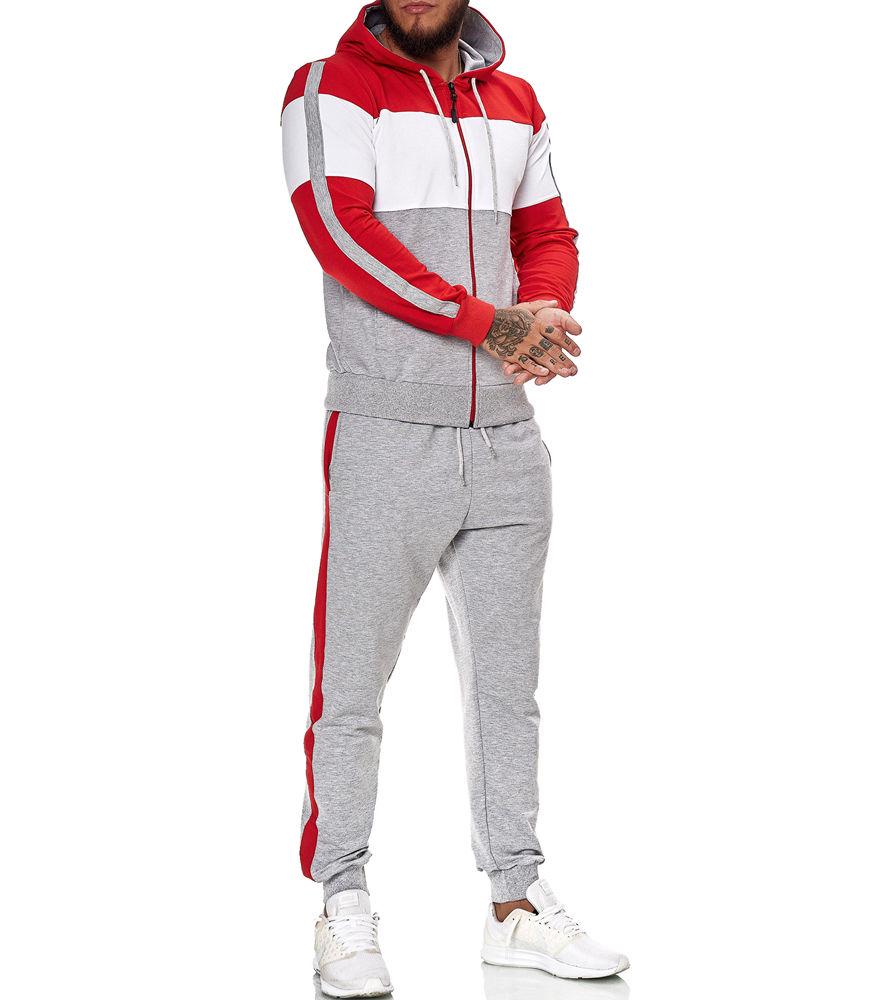 

Модный мужской спортивный костюм Tracksuit R-1082 серый