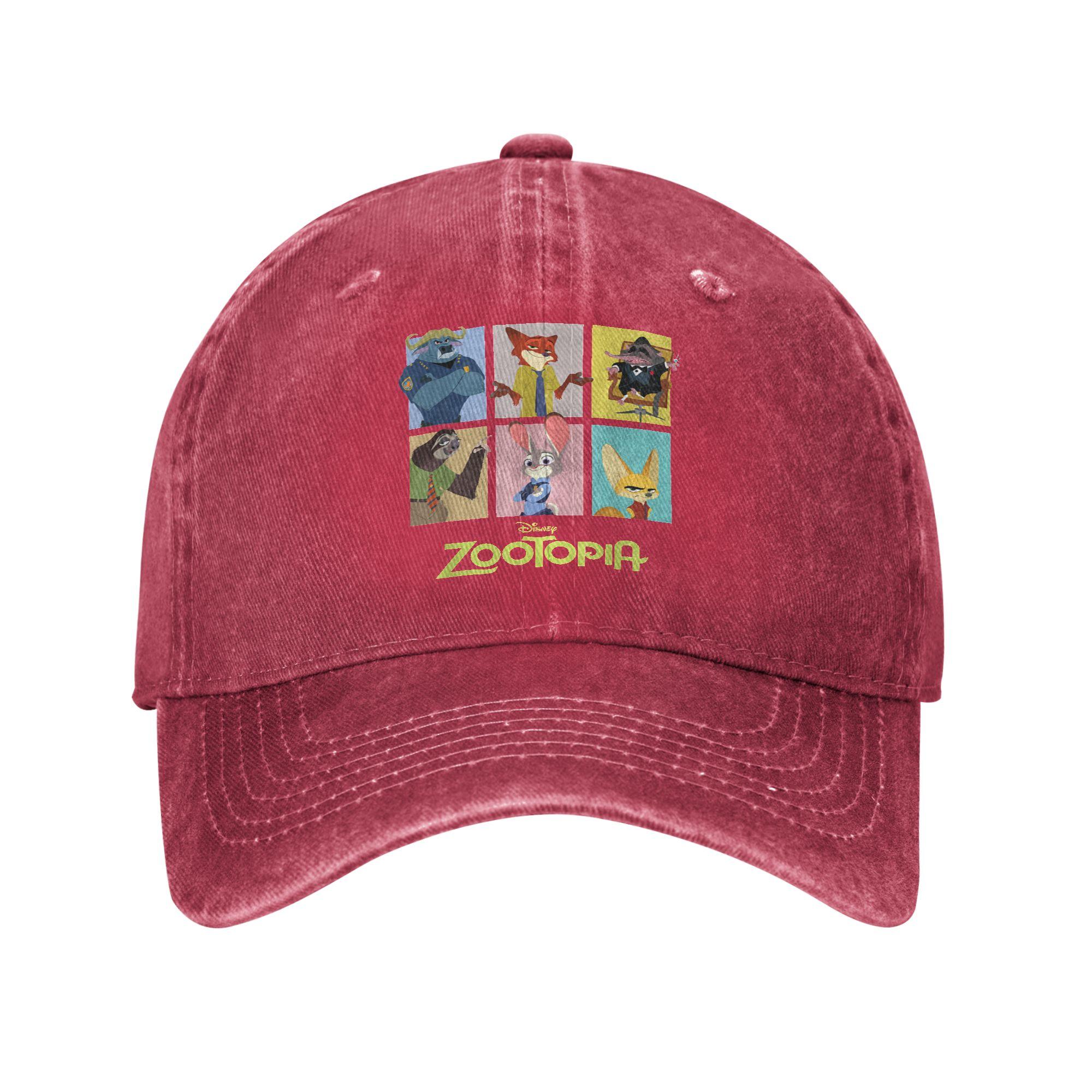 Zootopia Characters Grid Casual Baseball Cap Summer Wholesale Hiking Fishing Snapback Cap Couple Women yk Retro Baseball Caps One Size