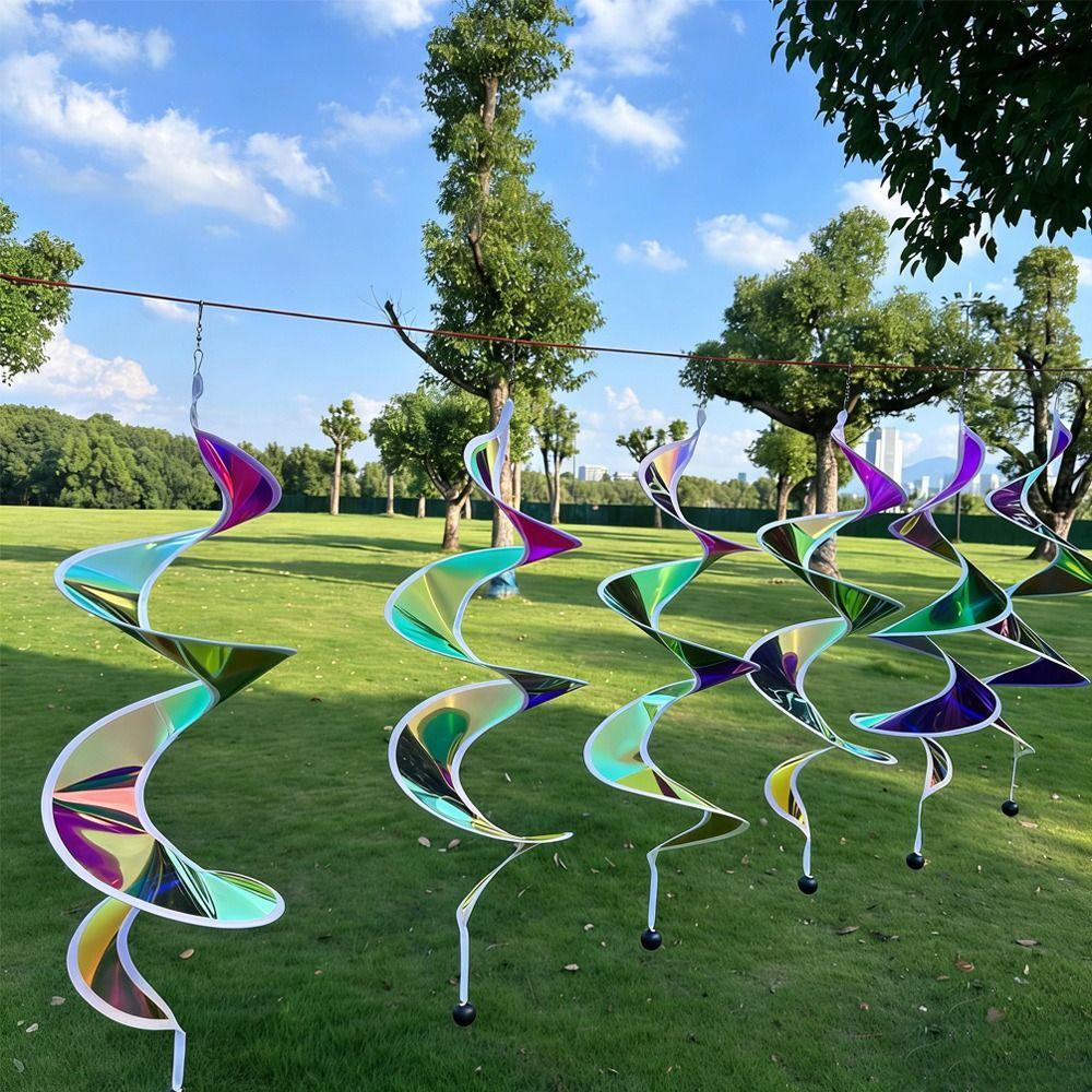 Rotating Sequins Rotating Laser Wind Rainbow Spiral Wind Spinner Windmill Decor  Garden Decor