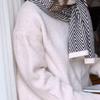 Plush Winter Cashmere Scarves Striped Long Shawl Elegant Imitate Cashmere Scarf  Student