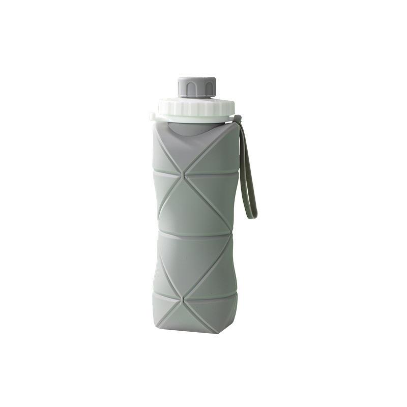 600ml Silicone Folding Water Cup Portable Reusable Plastic Bottle Outdoor Travel Gym Water Bottle Leakproof Anti-drop Drinkware
