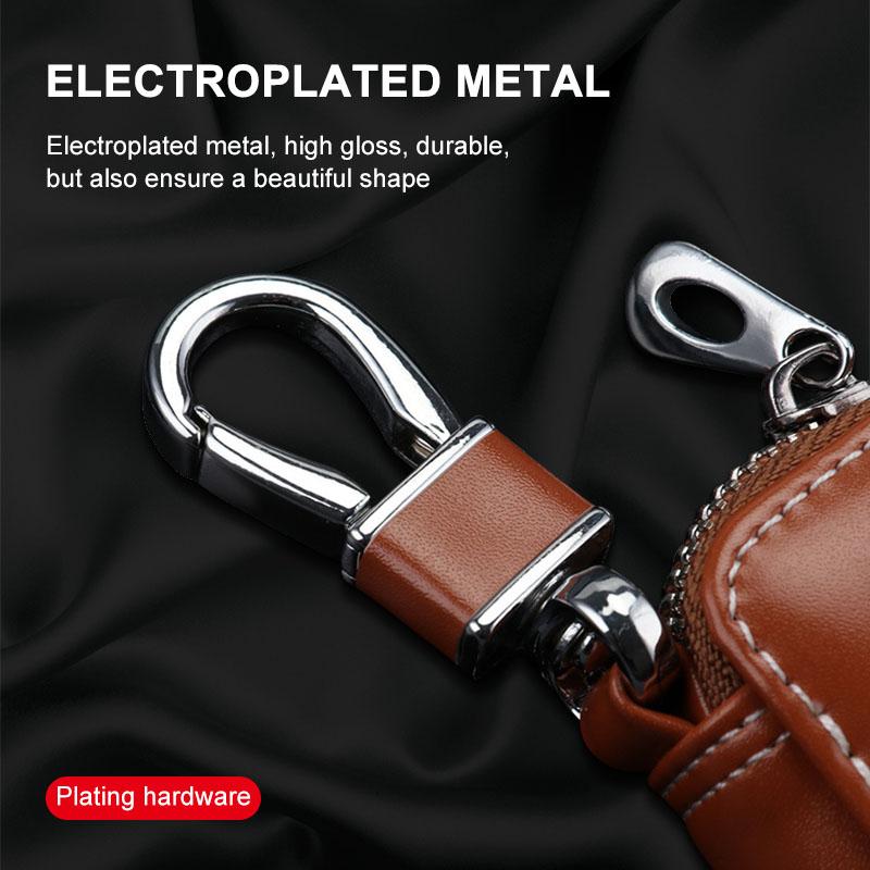 Leather Emblem Car Key Case Keychain Zipper Key Case Bag Car Accessories For Ford Mustang Explorer Focus Shelby GT350 Kuga Fusion F-150 500