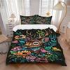 3pcs Deer Floral Print Duvet Cover Set - Machine Washable, Includes 1 Cover and 2 Pillowcases, No Core Included Yy251013090