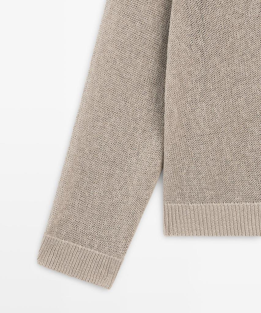 Masimodutti Cotton Blend V-Neck Knit Sweater