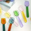 Handgefertigter farbiger Glaslöffel für Frühstück Dessert Hitzebeständiger Löffel für Haferflocken