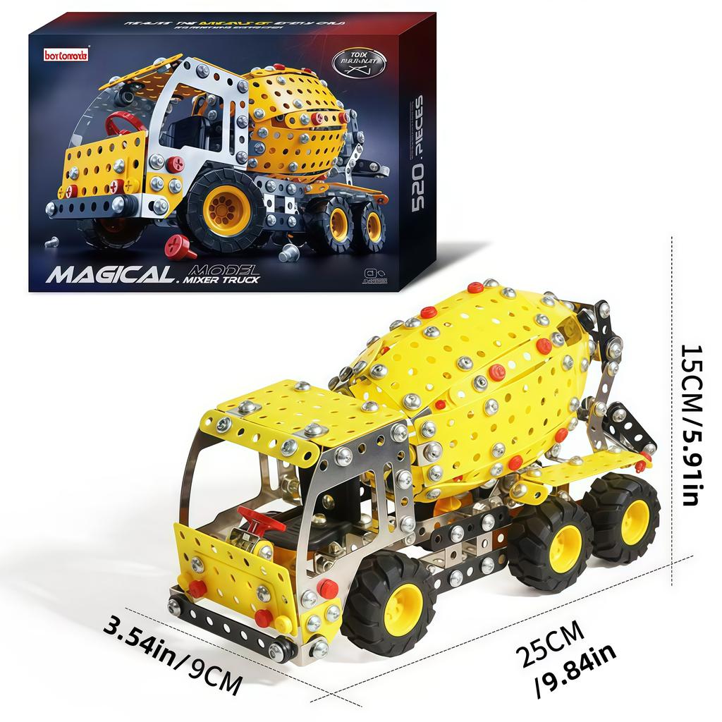 Teenagers Diy Metal Assembly Nut Combination Assembly Disassembly Dinosaur Engineering Vehicle 3D Stereoscopic Model Ornament