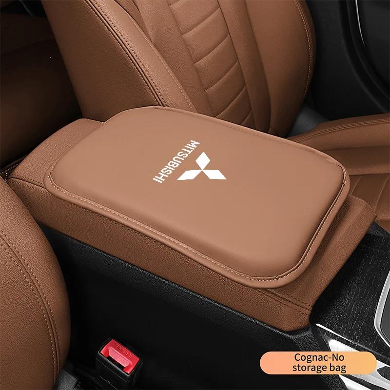 Car Armrest Box Mats PU Leather Auto Center Console Covers for Mitsubishi Outlander ASX Fortis Lancer Pajero Sport Eclipse Cross