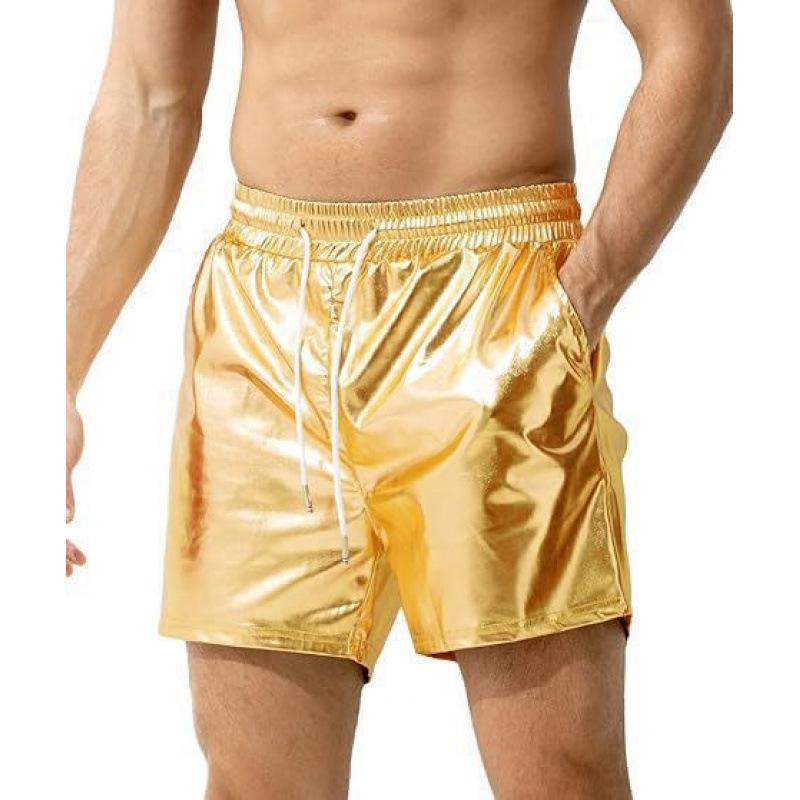Men's Cross-border Patent Leather Beach Shorts: Casual Three-Color Design